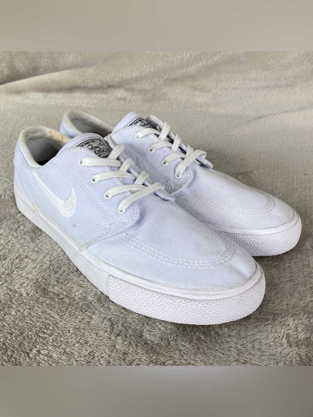 Nike SB Zoom Stefan Janoski Men's Sneakers Shoes 6.5 White Canvas Skate